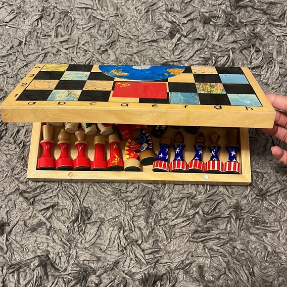 Unique Handmade US vs. Soviet Union Chess Board - Picture 4 of 4
